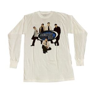 Backstreet Boys White Long Sleeve Men's Shirt